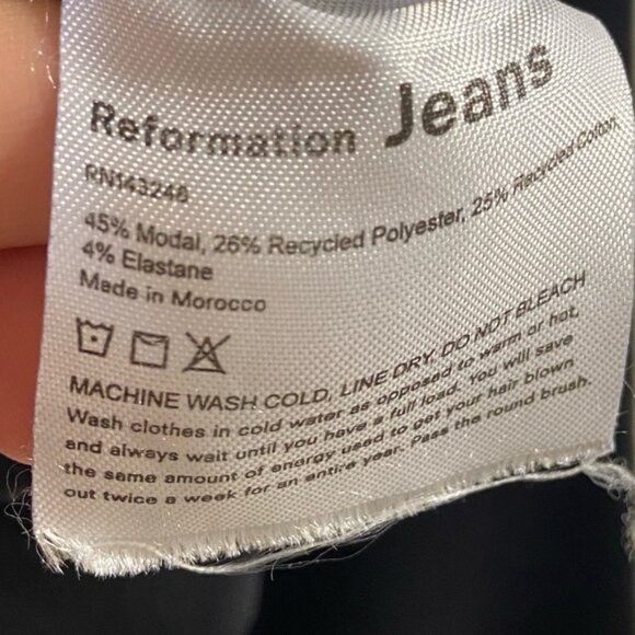 Reformation jeans black cropped sweatshirt crewneck slouchy Small - Picture 6 of 6